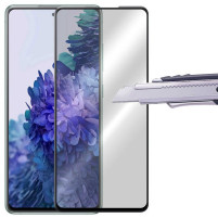 Скрийн протектор от закалено стъкло за 3D FULL SCREEN извит Full Glue напълно залепващ за Samsung Galaxy S20 FE G780F с черен кант